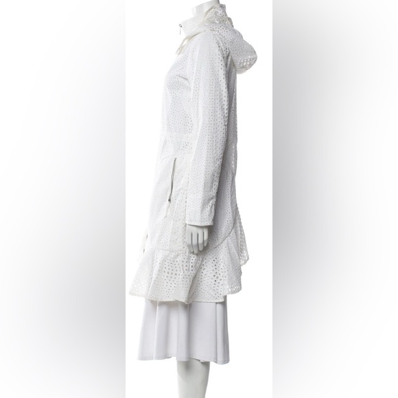ZAC Zac Posen White Eyelet Trench Coat - Picture 3 of 6